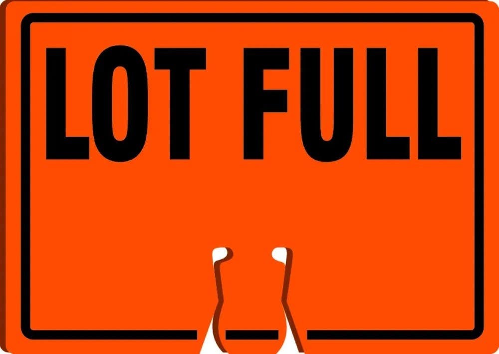 AccuformNMC FBC798 Cone Top Warning Sign, Lot Full, Double-Sided, 10" H x 14" W