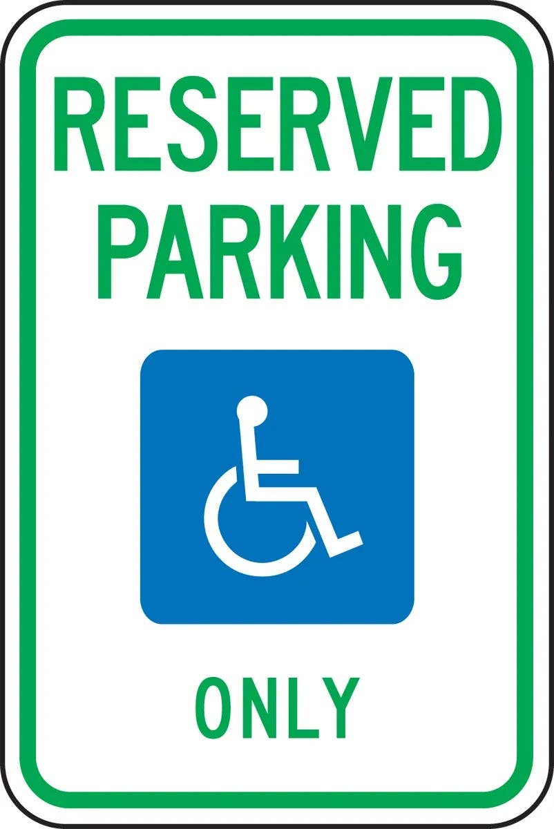 AccuformNMC FRA199RA State Specific ADA Access, Reserved Parking Only, Engineer Grade Reflective Aluminum (.080), 18" H x 12" W