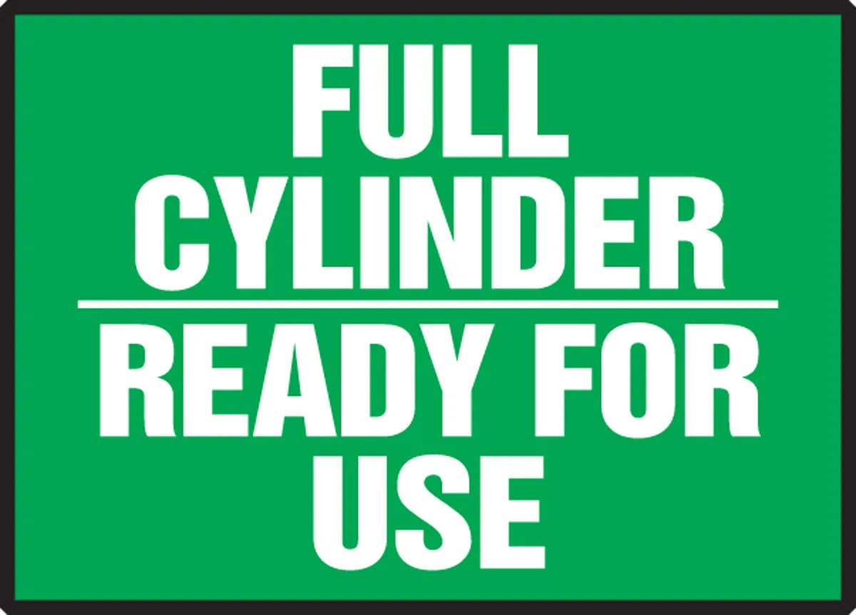 AccuformNMC LCPG508VSP Chemical & Hazardous Material Label, Full Cylinder, Ready For Use, Adhesive Vinyl, 3-1/2" H x 5" W, 5/Pk