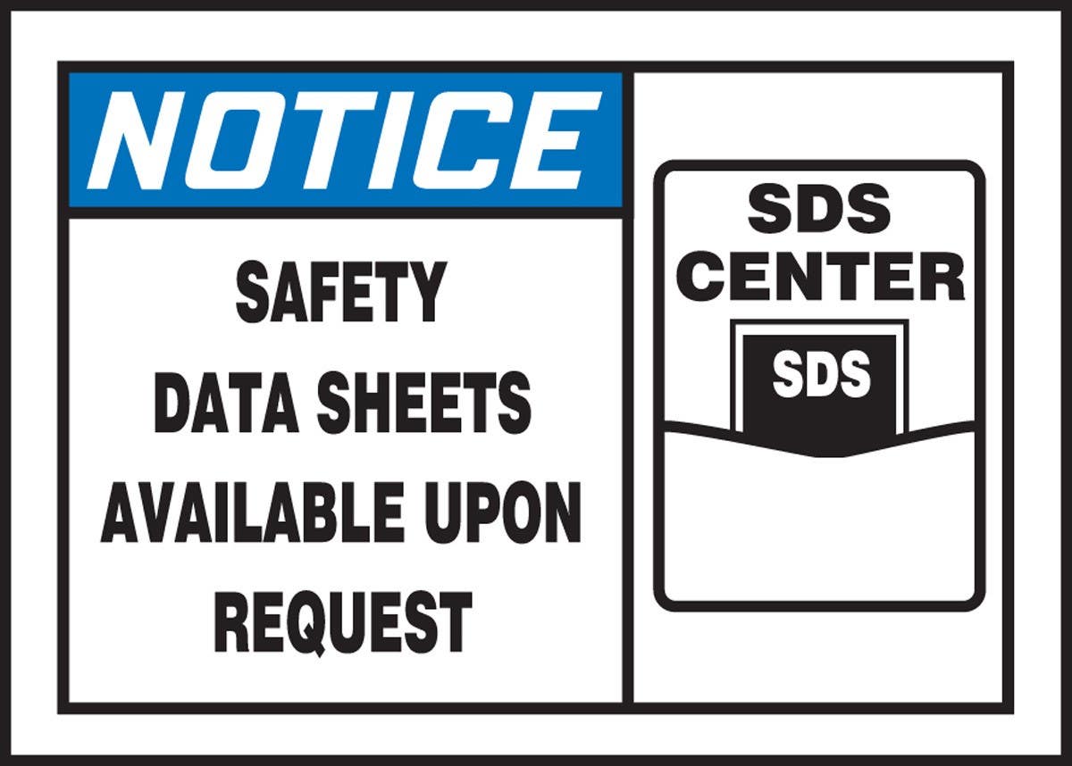 AccuformNMC LHCM803VSP OSHA Notice Safety Label, Safety Data Sheets…, Adhesive Vinyl, 3-1/2" H x 5" W, 5/Pk