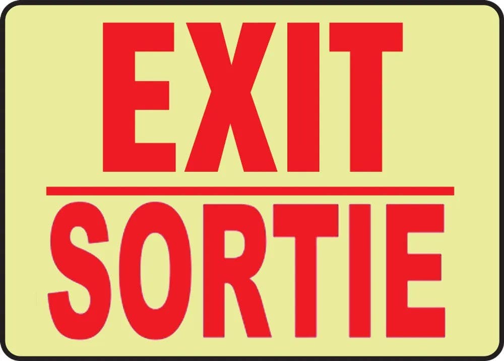 AccuformNMC FBMADC500 Bilingual - French/English, Safety Sign, Exit / Salida, 7" H x 10" W