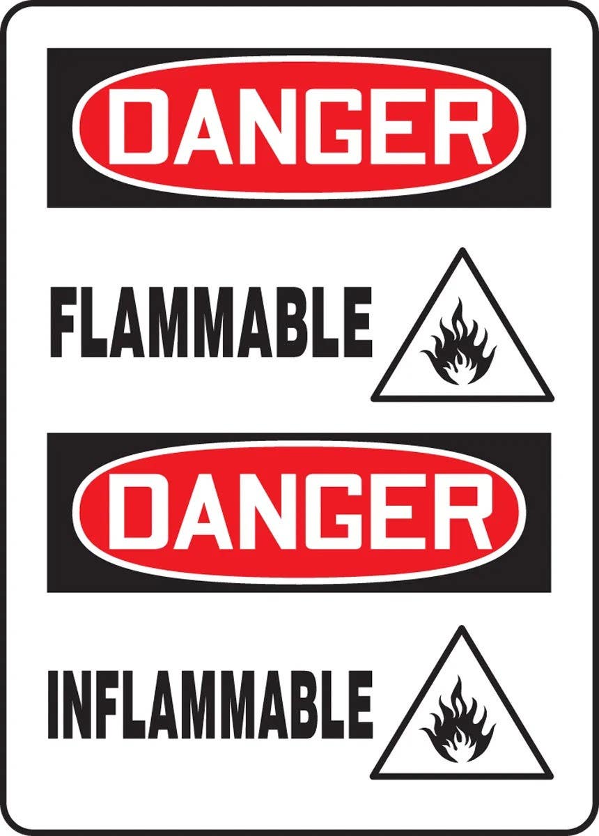 AccuformNMC FBMCHG046 Bilingual French Sign, Flammable, 14" H x 10" W