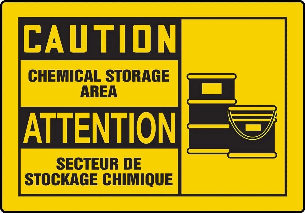 AccuformNMC FBMCHG053M Bilingual French Sign, Chemical Storage Area, 7" H x 10" W