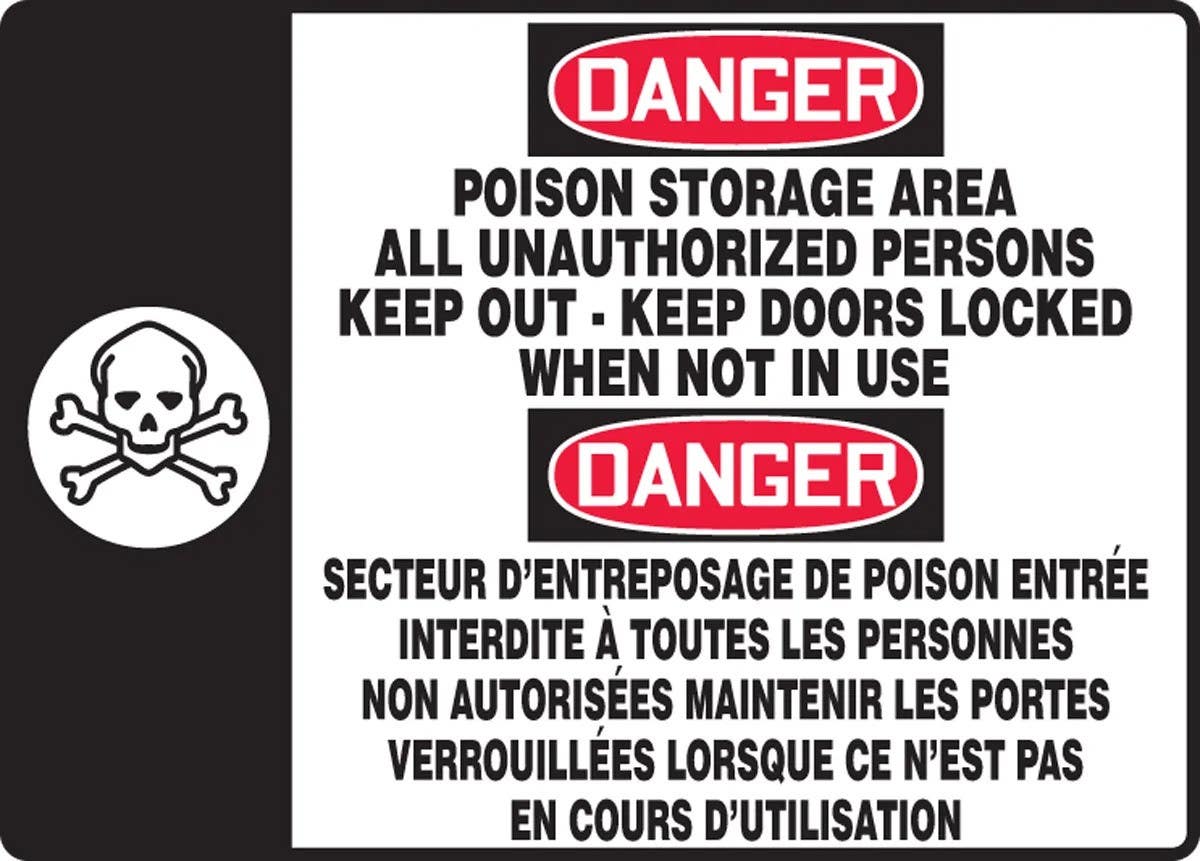 AccuformNMC FBMCHG107 Bilingual French Sign, Poison Storage