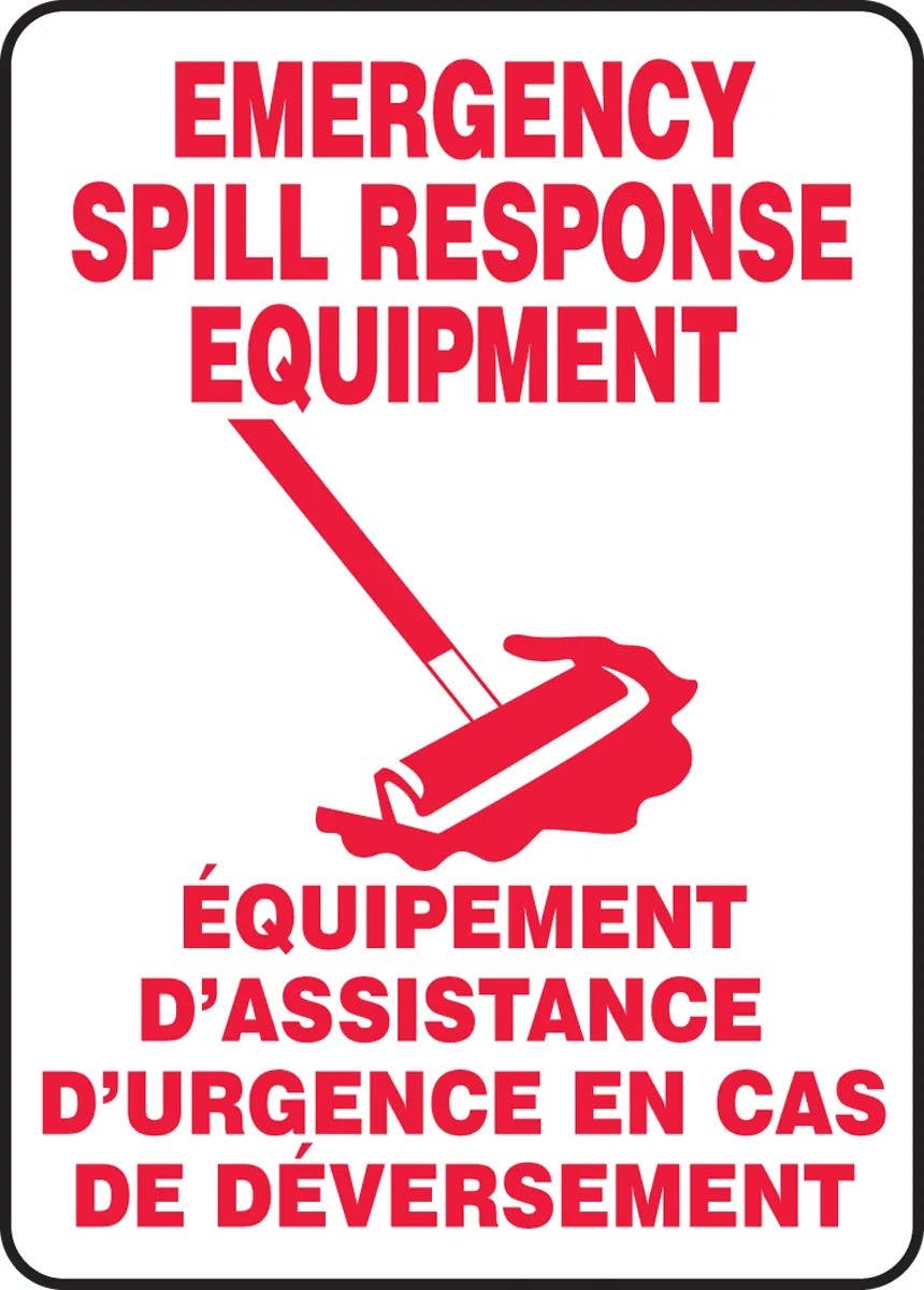 AccuformNMC FBMCHG507 Bilingual French Sign, Spill Response, 14" H x 10" W