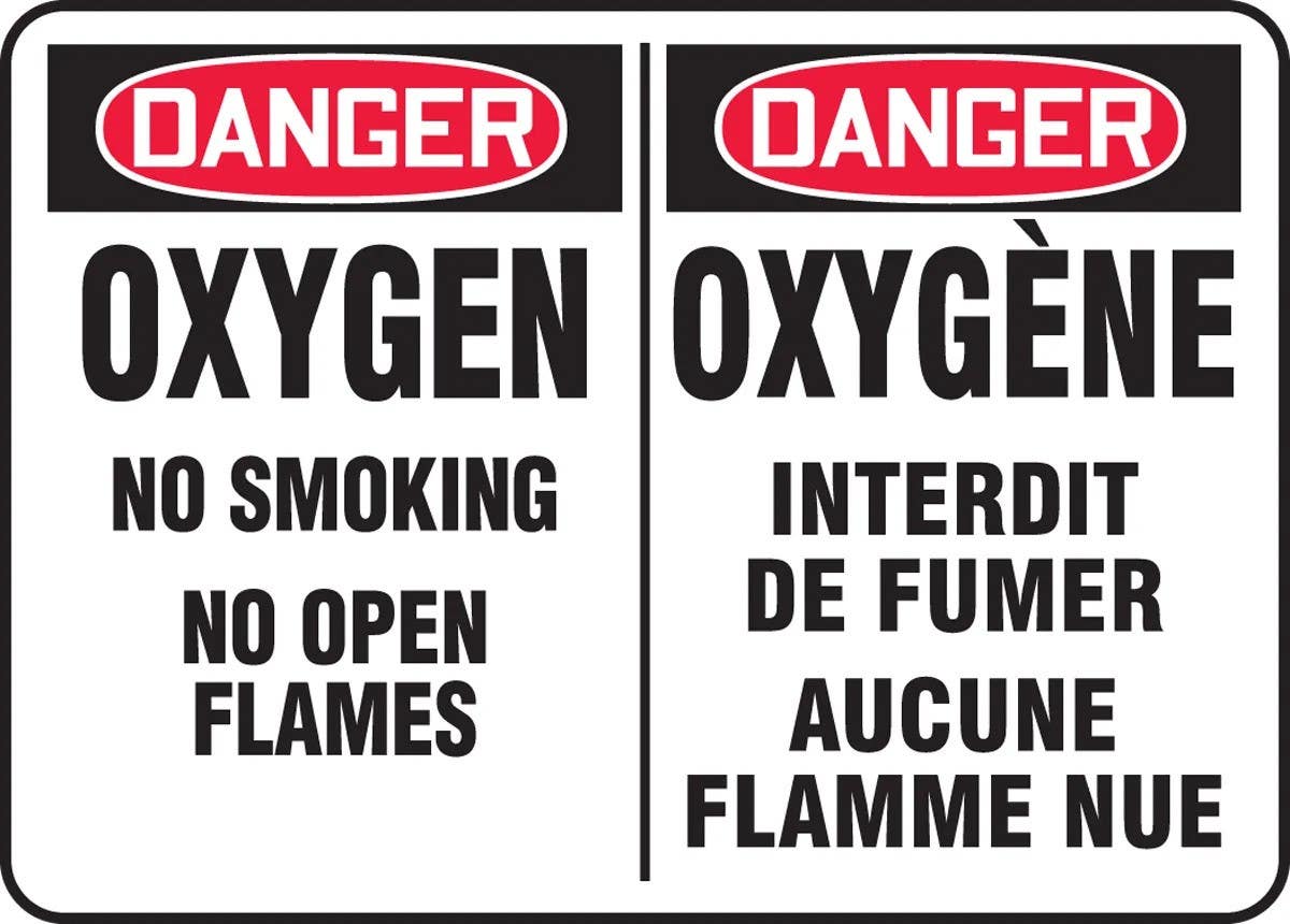 AccuformNMC FBMCHL162 Bilingual French Sign, Oxygen, 10" H x 14" W