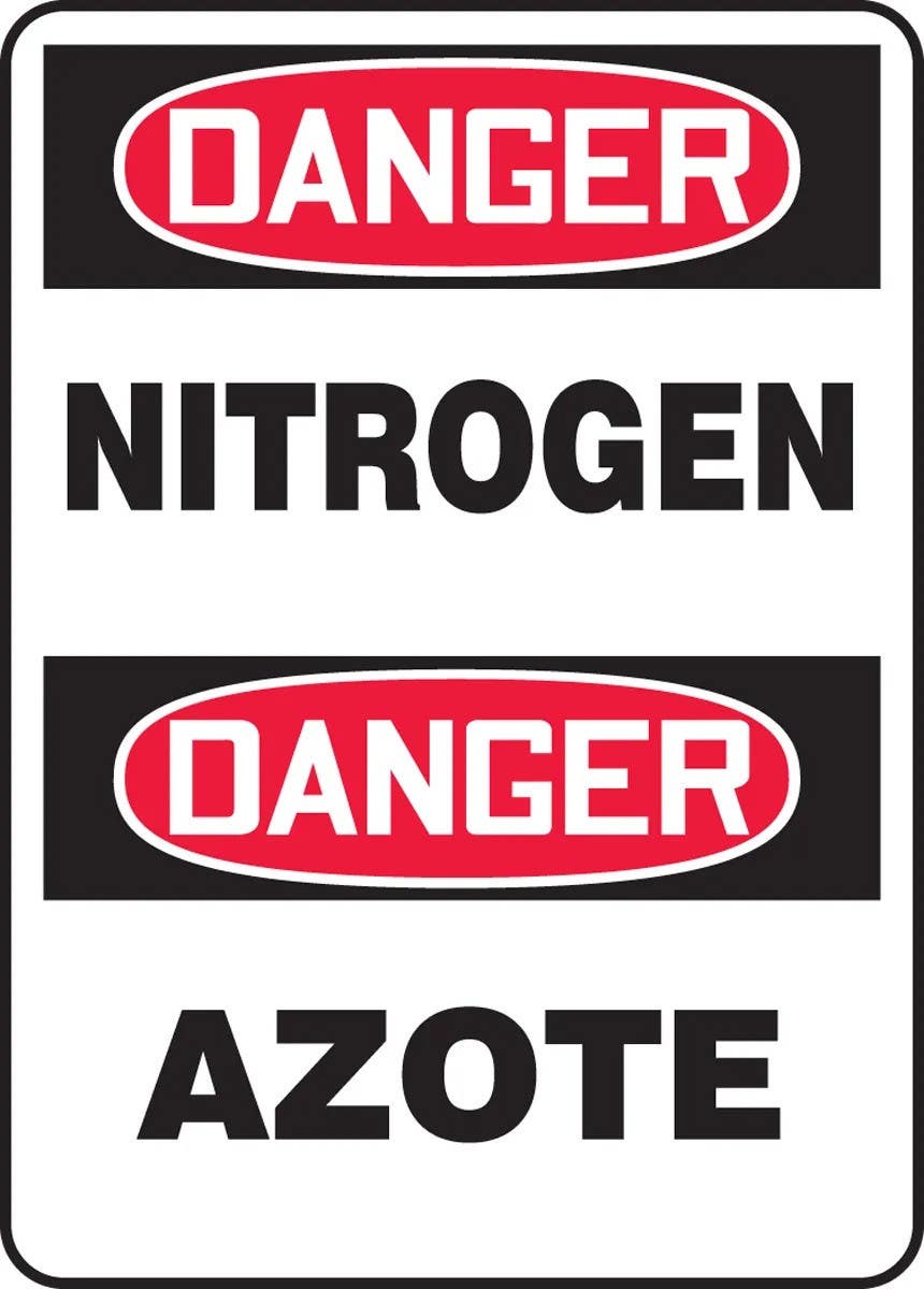 AccuformNMC FBMCHL Bilingual Safety Sign, Nitrogen
