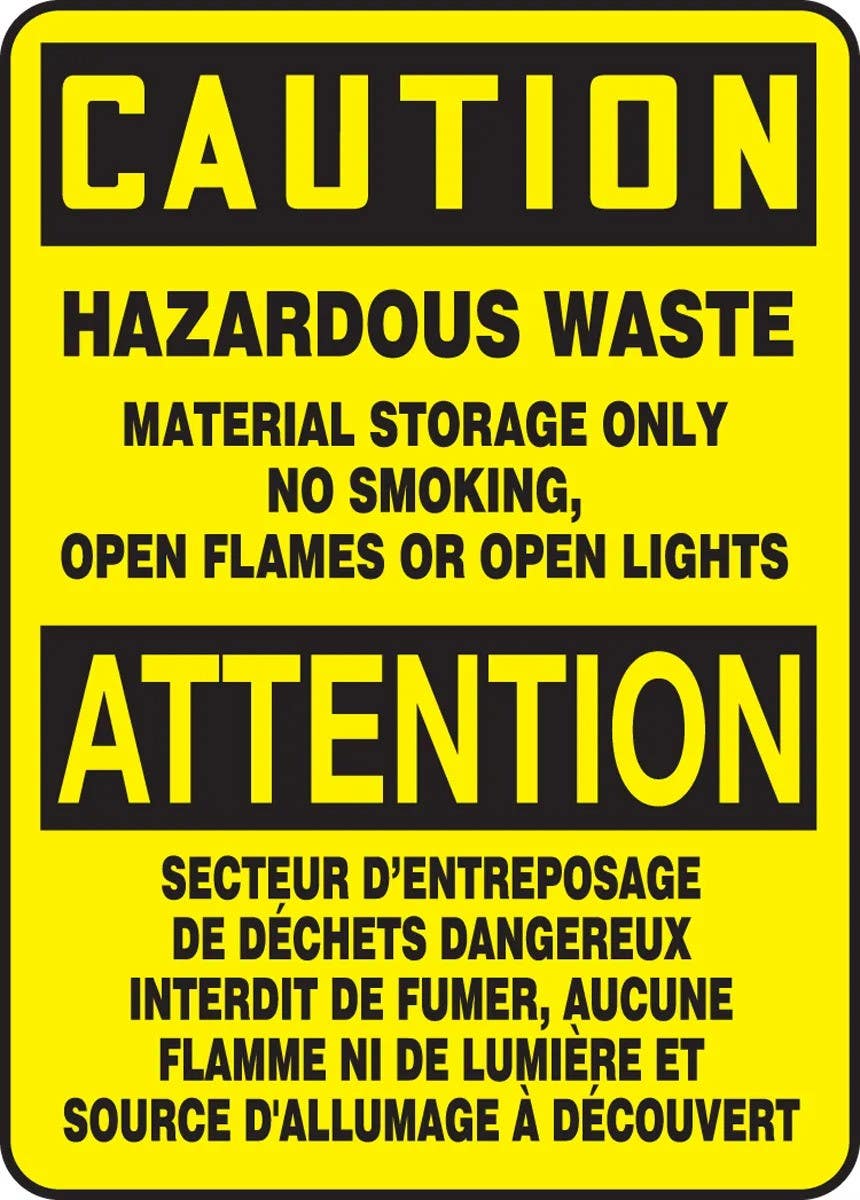 AccuformNMC FBMCHL682 Bilingual French Sign, Hazardous Waste, 14" H x 10" W