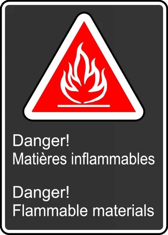 AccuformNMC MCSA140 Safety Sign, Danger, Flammable Materials, 14" H x 10" W