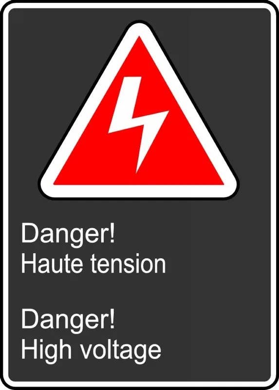 AccuformNMC MCSA143 Safety Sign, Danger, High Voltage, 14" H x 10" W