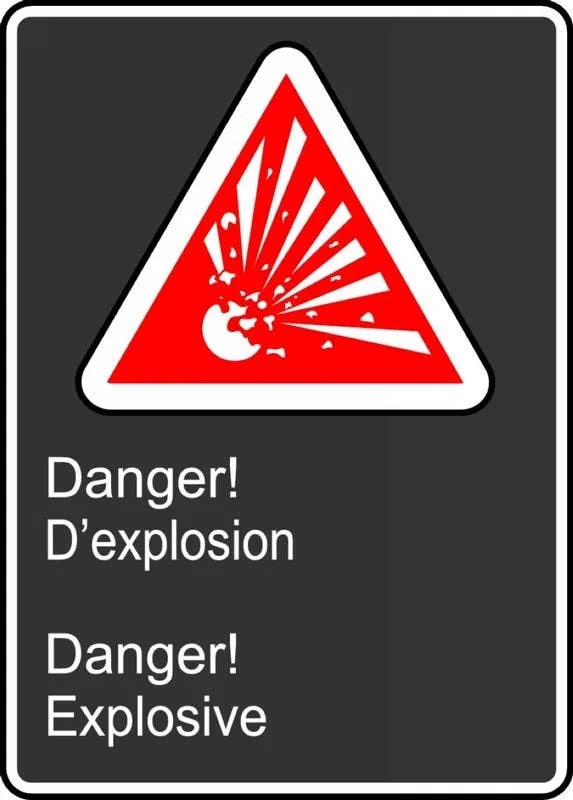 AccuformNMC MCSA145 Safety Sign, Danger, Explosive, 14" H x 10" W