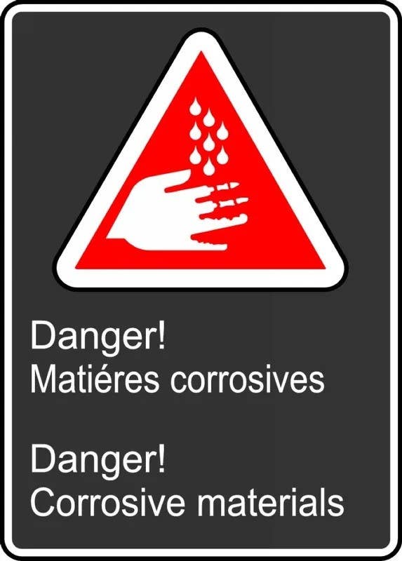 AccuformNMC MCSA150 Safety Sign, Danger, Corrosive Materials, 14" H x 10" W