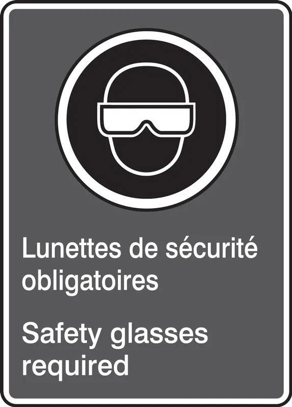 AccuformNMC MCSA560 Safety Sign, Safety Glasses Required, 14" H x 10" W