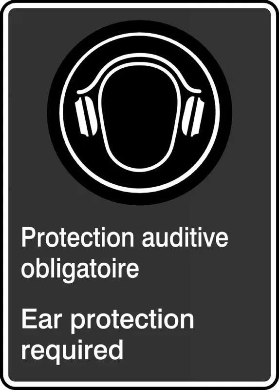 AccuformNMC MCSA563 Safety Sign, Ear Protection Required, 14" H x 10" W