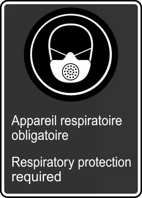 AccuformNMC MCSA573 Safety Sign, Respiratory Protection Required, 14" H x 10" W