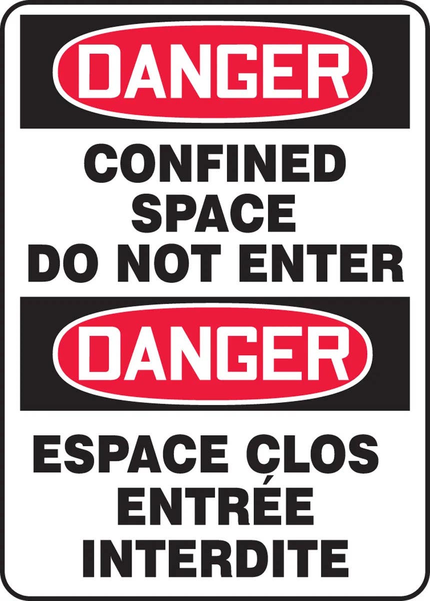AccuformNMC FBMCSP Bilingual OSHA Danger Safety Sign, Confined Space, Do Not Enter
