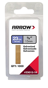 Arrow Fastener 23G Pin Nails- 1000pk.