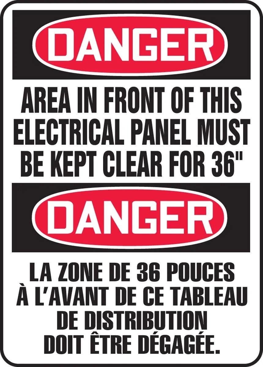 AccuformNMC FBMELC186 Danger, Area In Front Of This Electrical Panel..., 14" H x 10" W