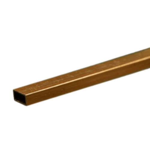 K & S Precision Metal 826 Rectangular Brass Tube, 0.014" Thick X 12" Long