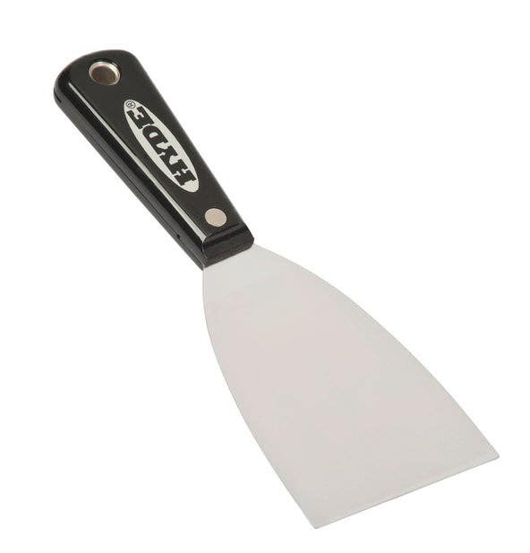 Hyde Tools 02 Carbon Steel Stiff Scraper, Black & Silver