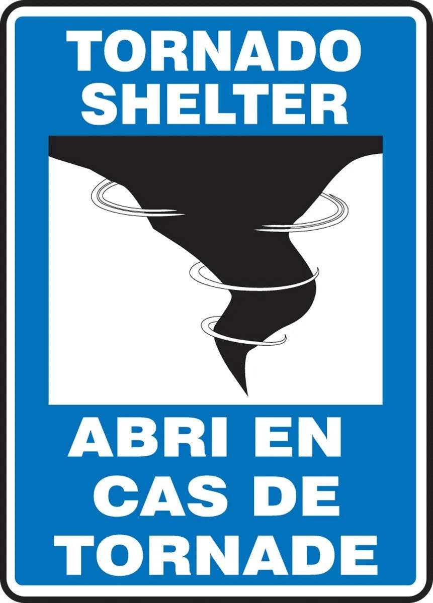 AccuformNMC FBMFEX Bilingual French Sign, Tornado Shelter
