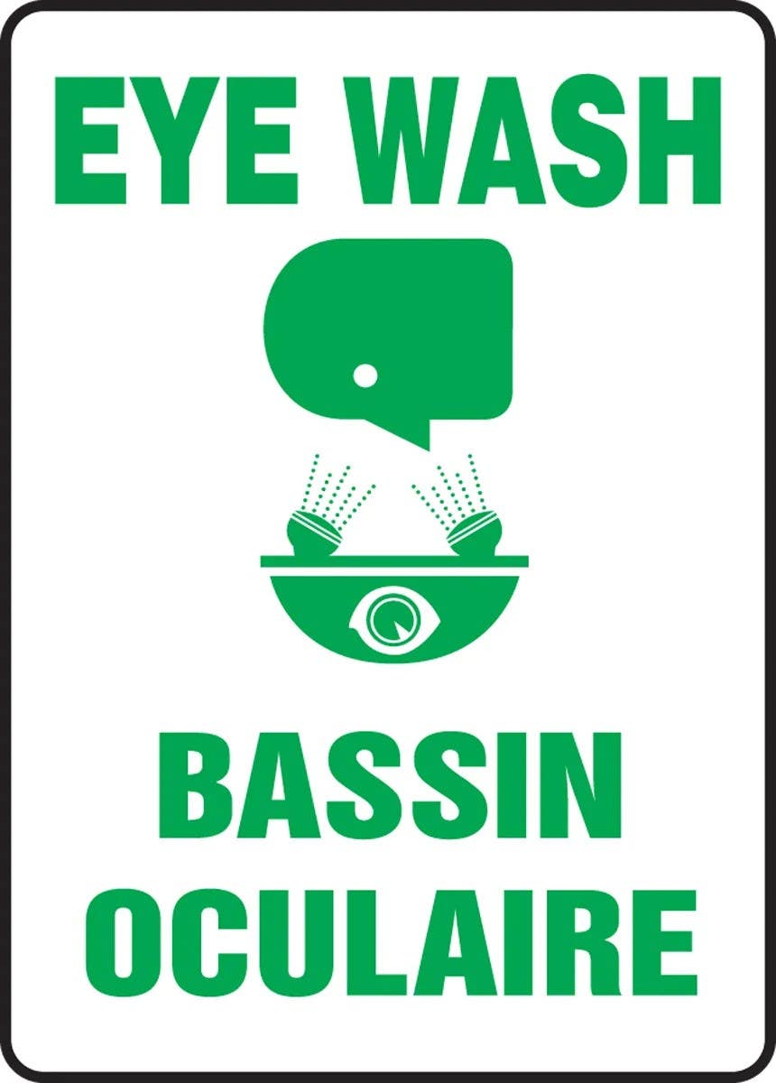 AccuformNMC FBMFSR Bilingual French Sign, Eye Wash