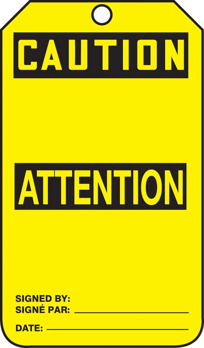 AccuformNMC FBMGT200 Bilingual French Tag, Header, 5-3/4" H x 3-1/4" W, 5/PK