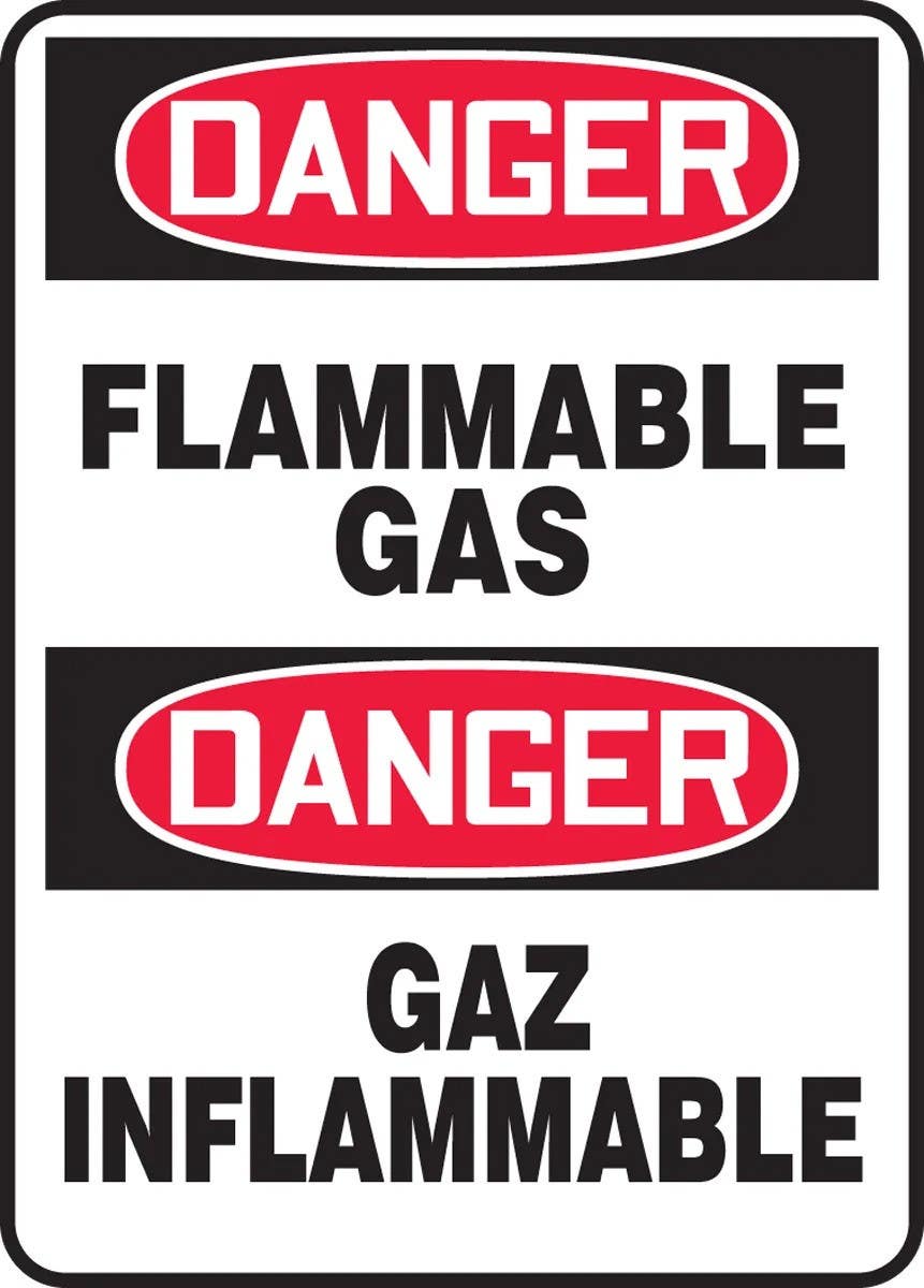 AccuformNMC FBMLCH105 Bilingual French Sign, Flammable Gas, 14" H x 10" W