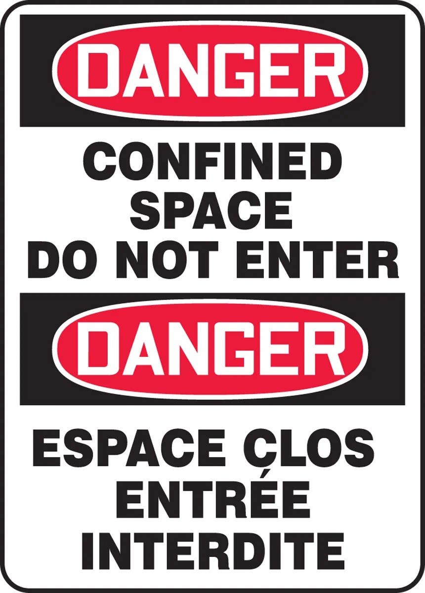 AccuformNMC FBM Bilingual OSHA Danger Safety Sign, Confined Space, Do Not Enter