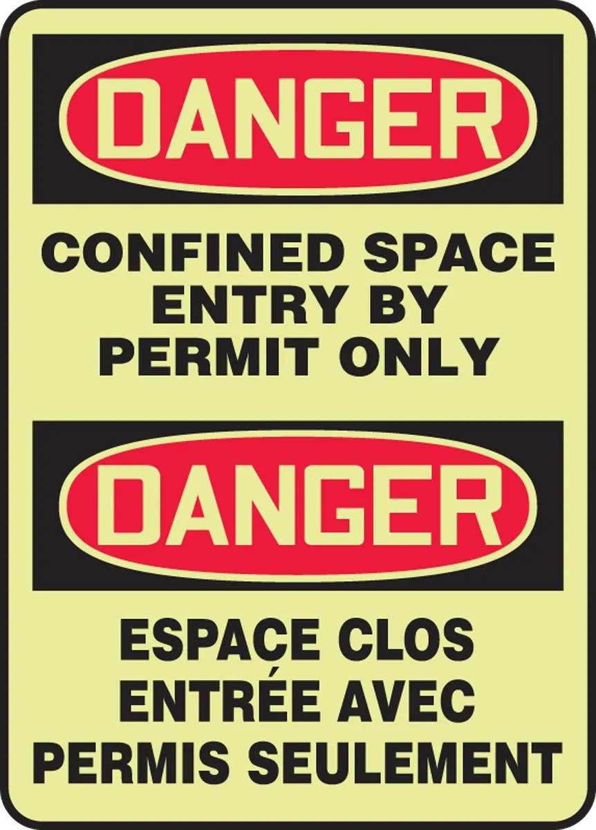 AccuformNMC FBMLCS108 Bilingual French Sign, Confined Space, 14" H x 10" W