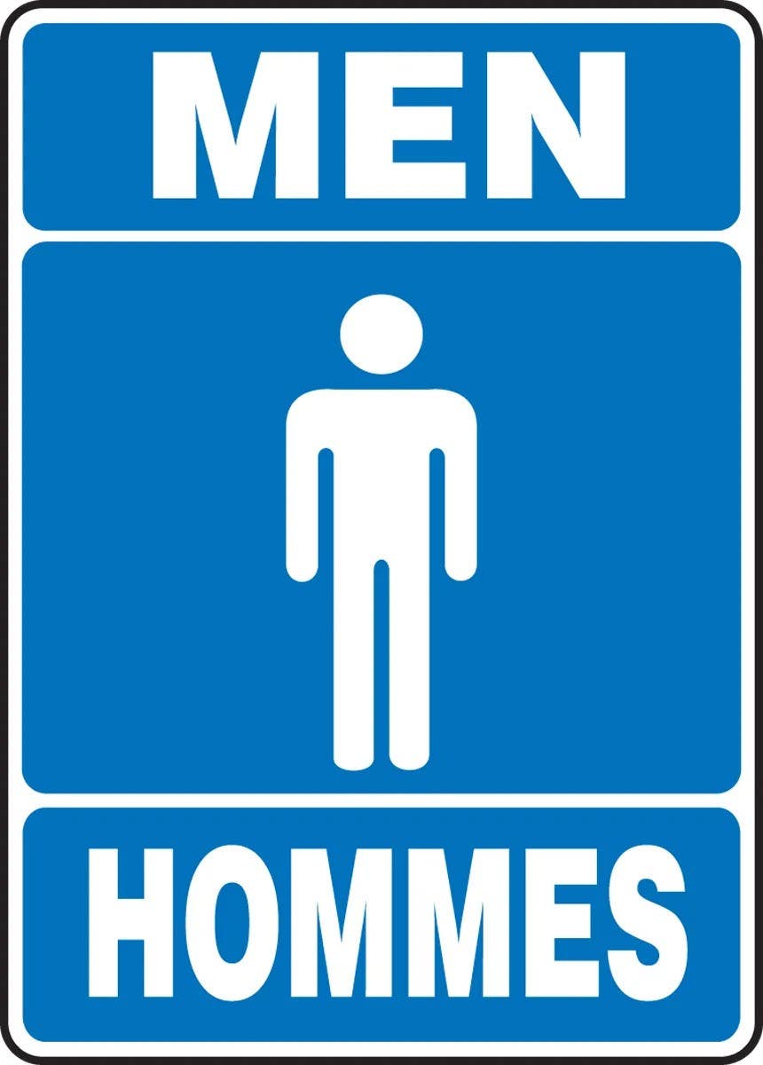 AccuformNMC FBMRST520 Bilingual French Sign, Men, 14" H x 10" W