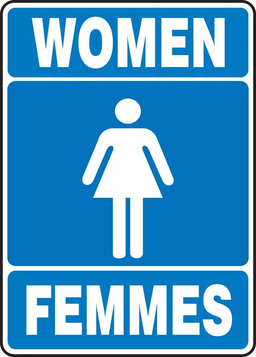 AccuformNMC FBMRST523 Bilingual French Sign, Women, 14" H x 10" W