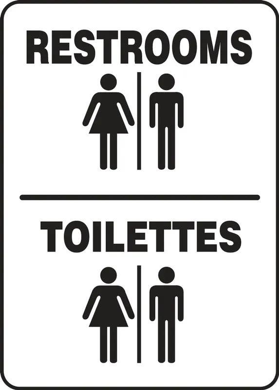 AccuformNMC FBMRST528 Bilingual French Sign, Restrooms, 14" H x 10" W