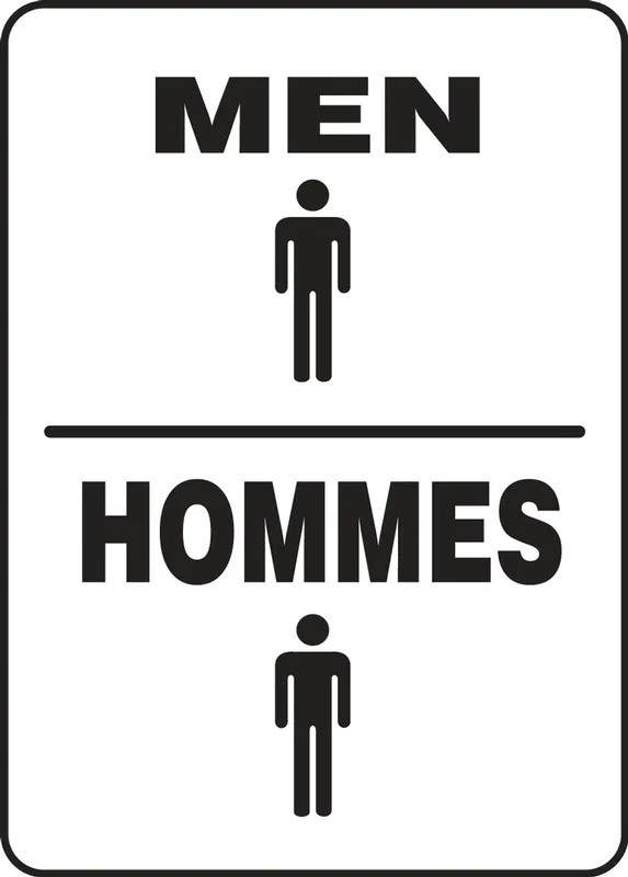 AccuformNMC FBMRST574 Bilingual French Sign, Men, 14" H x 10" W