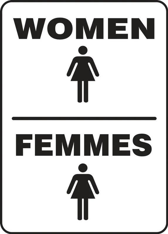 AccuformNMC FBMRST575 Bilingual French Sign, Women, 14" H x 10" W