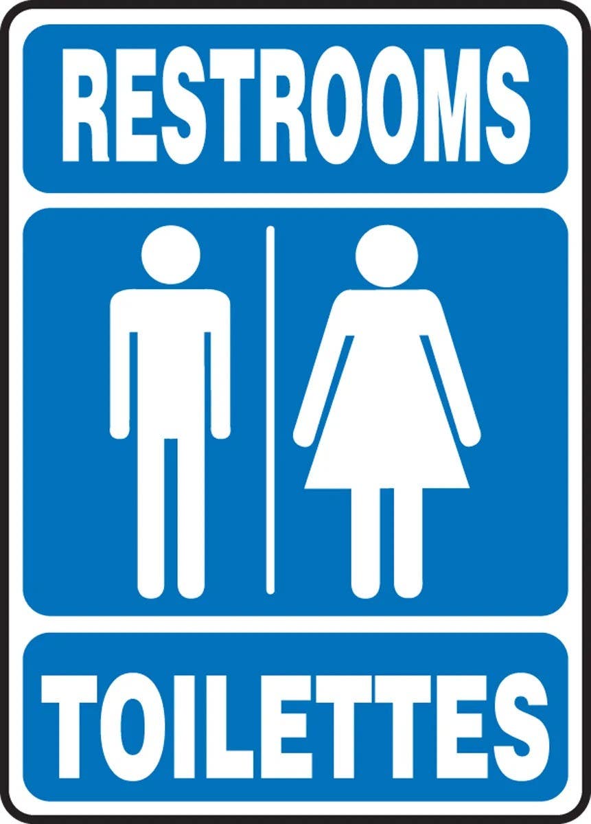 AccuformNMC FBMRST577 Bilingual French Sign, Restrooms, 14" H x 10" W