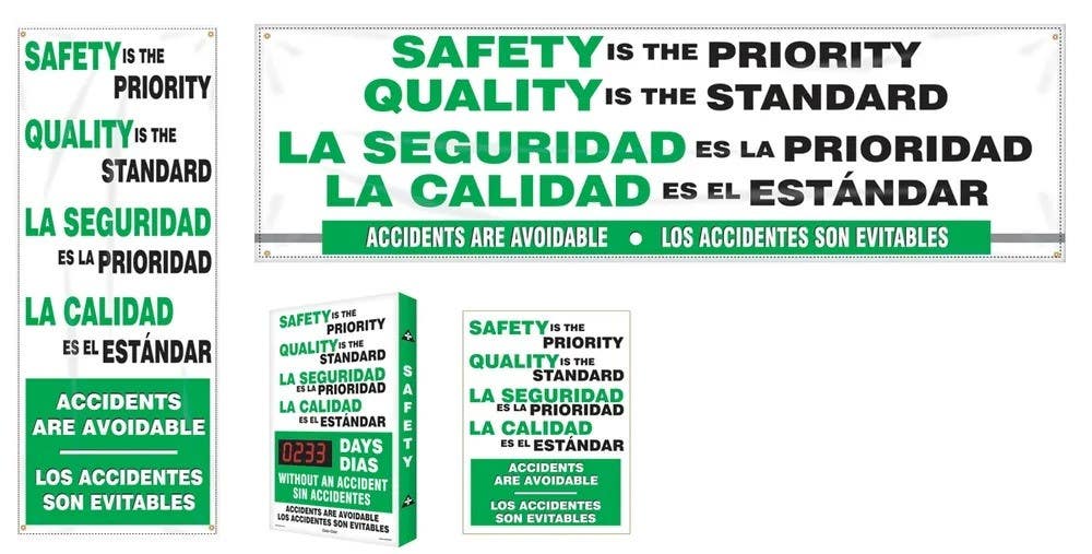 AccuformNMC FBMSK434 Bilingual Safety Campaign Kits, Safety Is The Priority, Quality Is The Standard