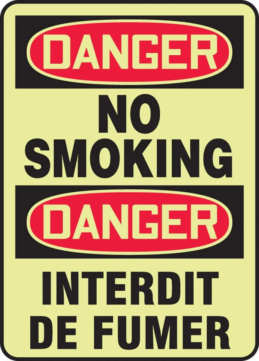 AccuformNMC FBMSMK014 Bilingual French Sign, Smoking Control, 14" H x 10" W