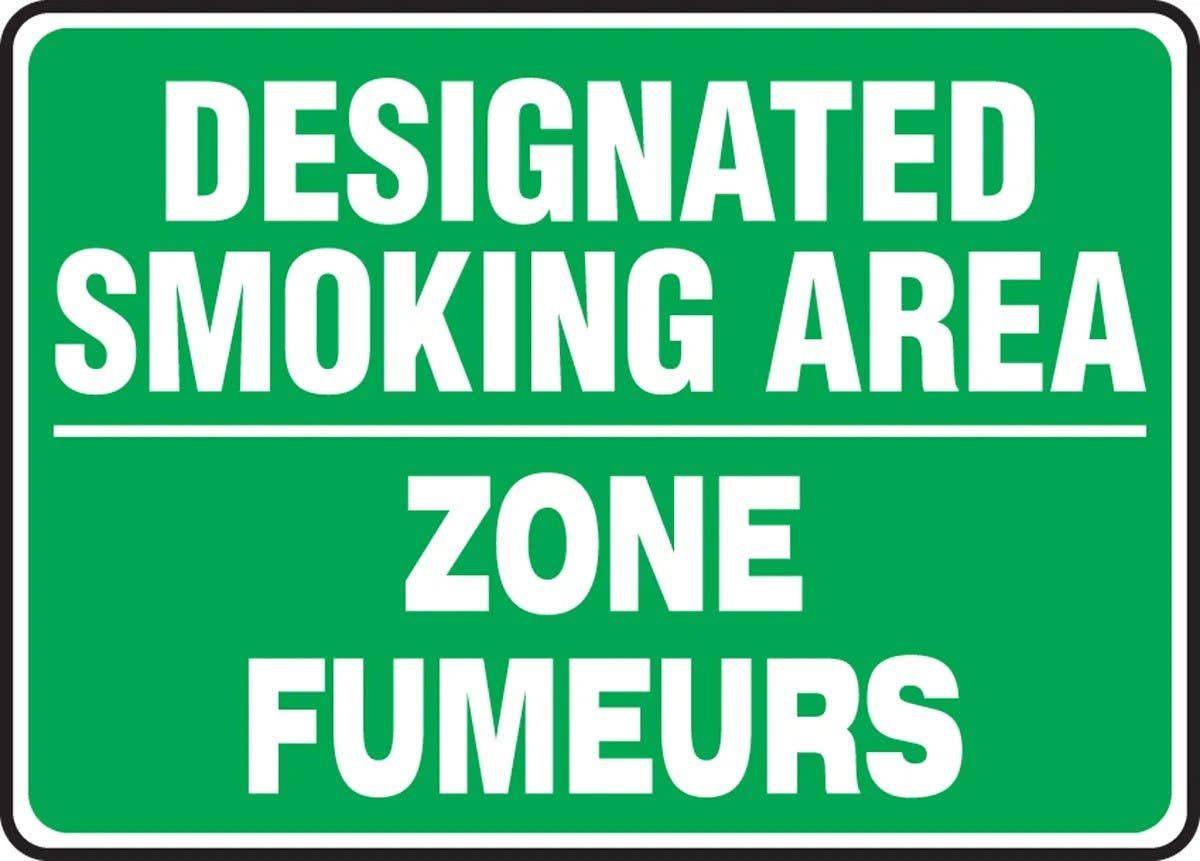 AccuformNMC FBMSMK590M Bilingual French Sign-Smoking Control, 10" H x 14" W