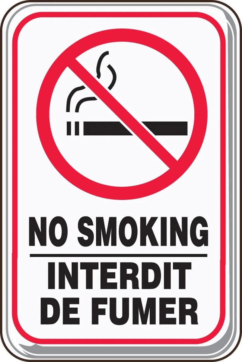 AccuformNMC FBPAR522 Deco-Shield Sign, No Smoking, 9" H x 6" W