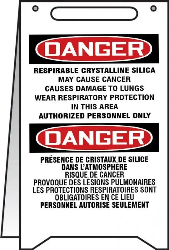 AccuformNMC FBPFR126 OSHA Danger Fold-Ups, Respirable Crystalline Silica May Cause Cancer…, 20" H x 12" W
