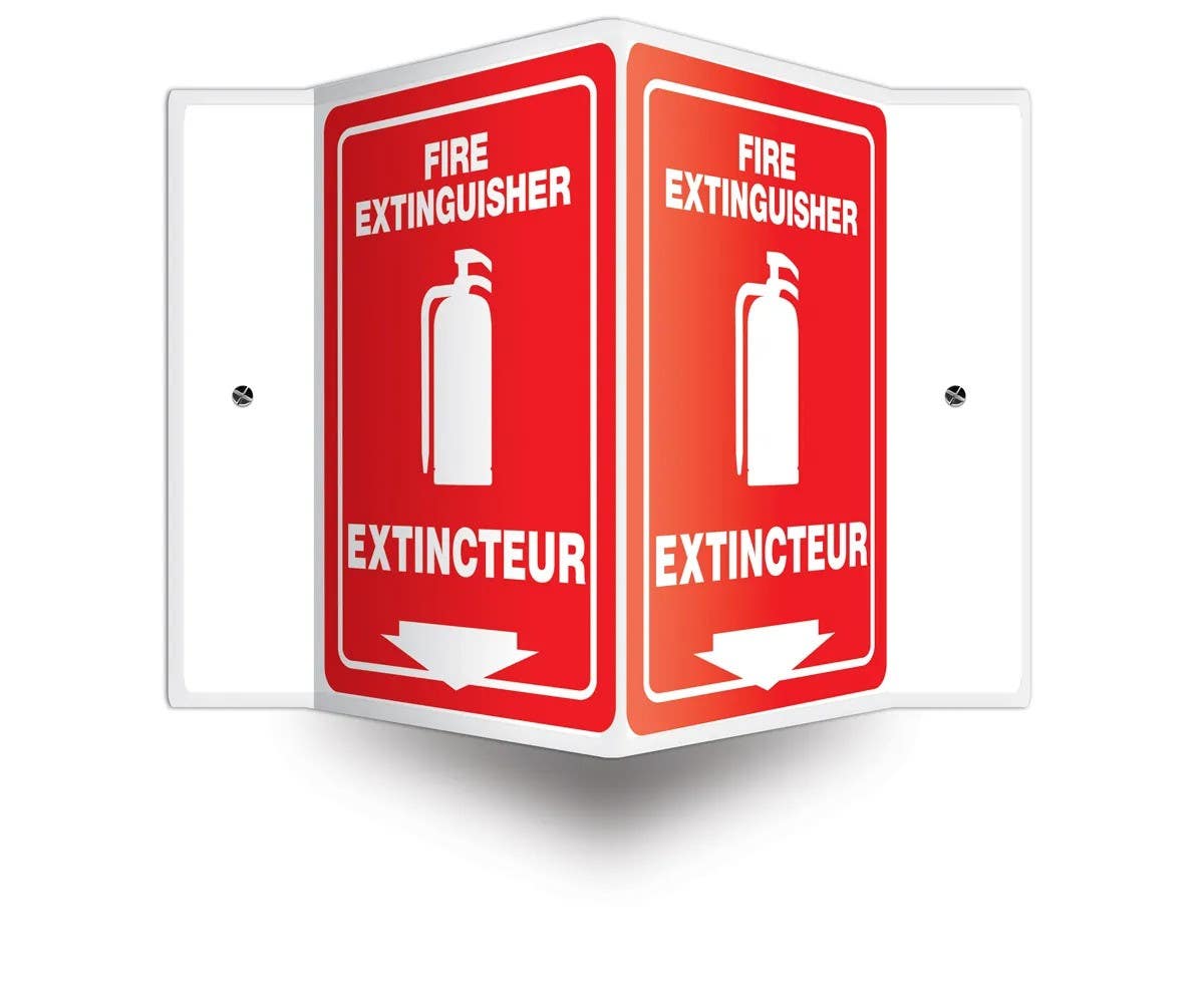 AccuformNMC FBPSP French Bilingual Projection Sign, Fire Extinguisher