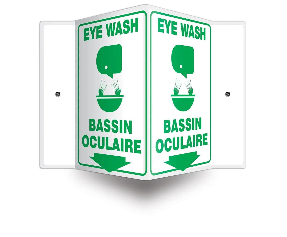 AccuformNMC FBPSP French Bilingual Projection Sign, Eye Wash