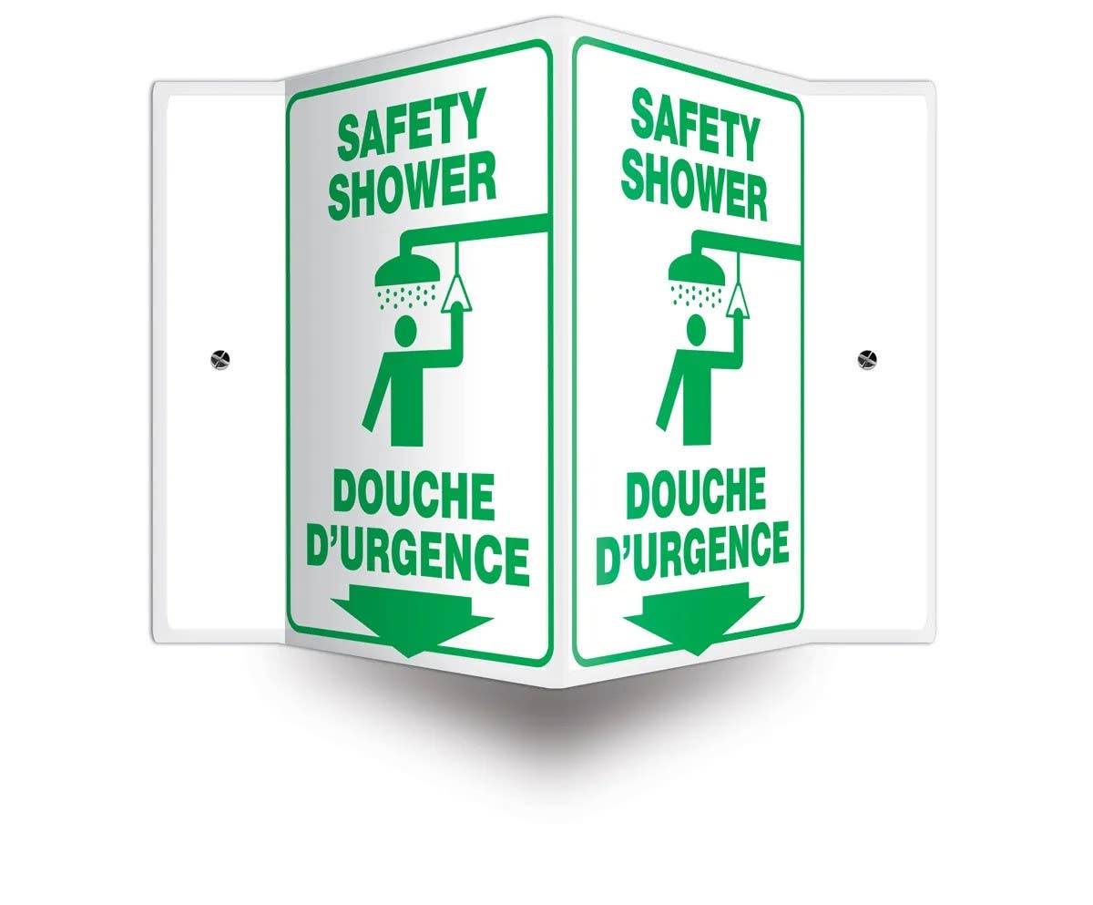 AccuformNMC FBPSP Bilingual Projection Sign, Safety Shower (Arrow)