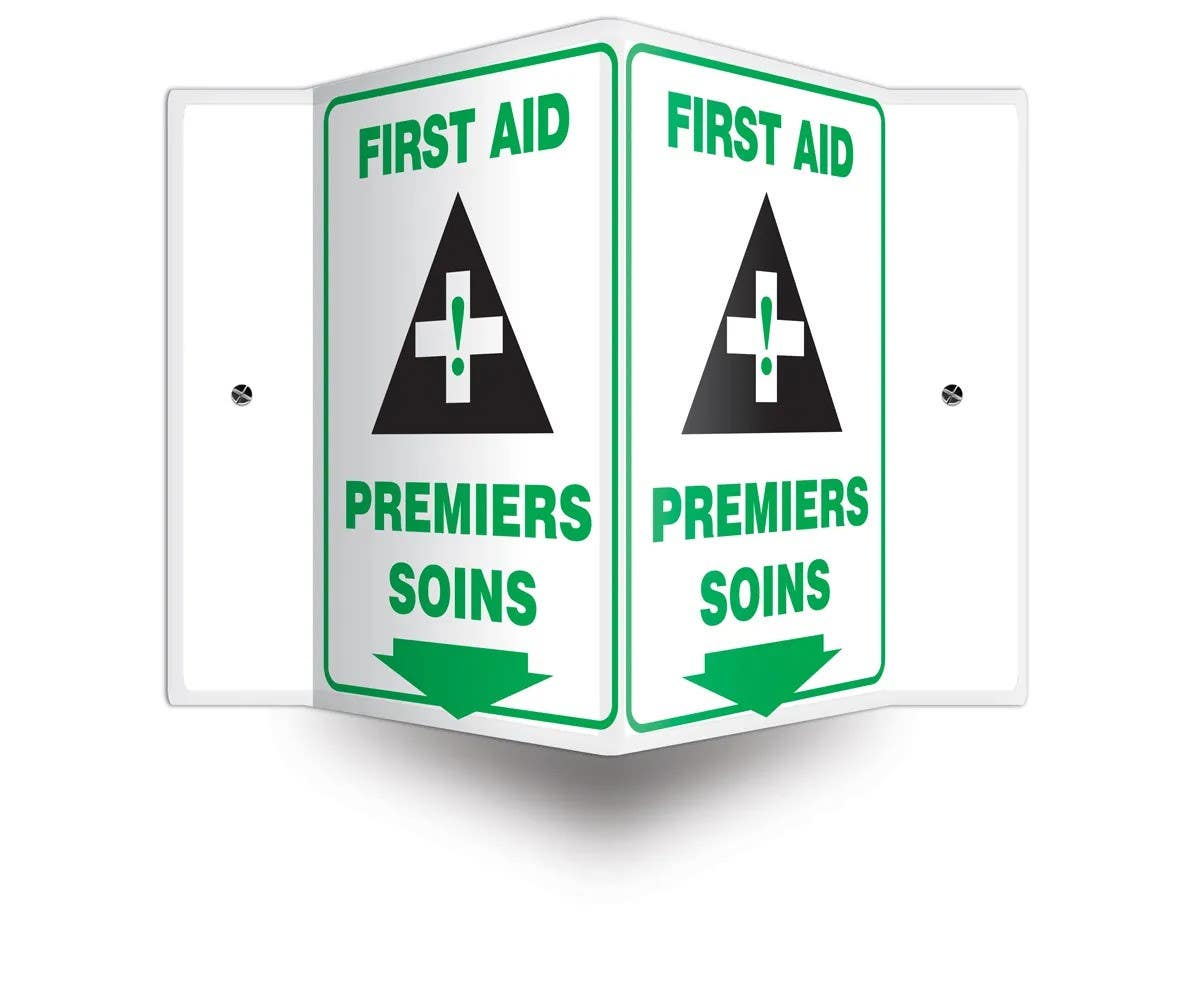 AccuformNMC FBPSP French Bilingual Projection Safety Sign, First Aid