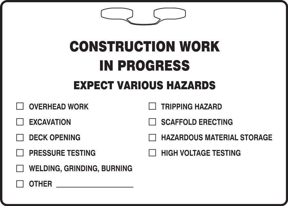 AccuformNMC FBR106 Rope Sign, Construction Barricade, Plastic, 10" H x 14" W