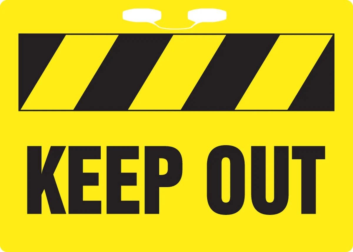 AccuformNMC FBR115 Rope Signs, Keep Out, Plastic, 10" H x 14" W