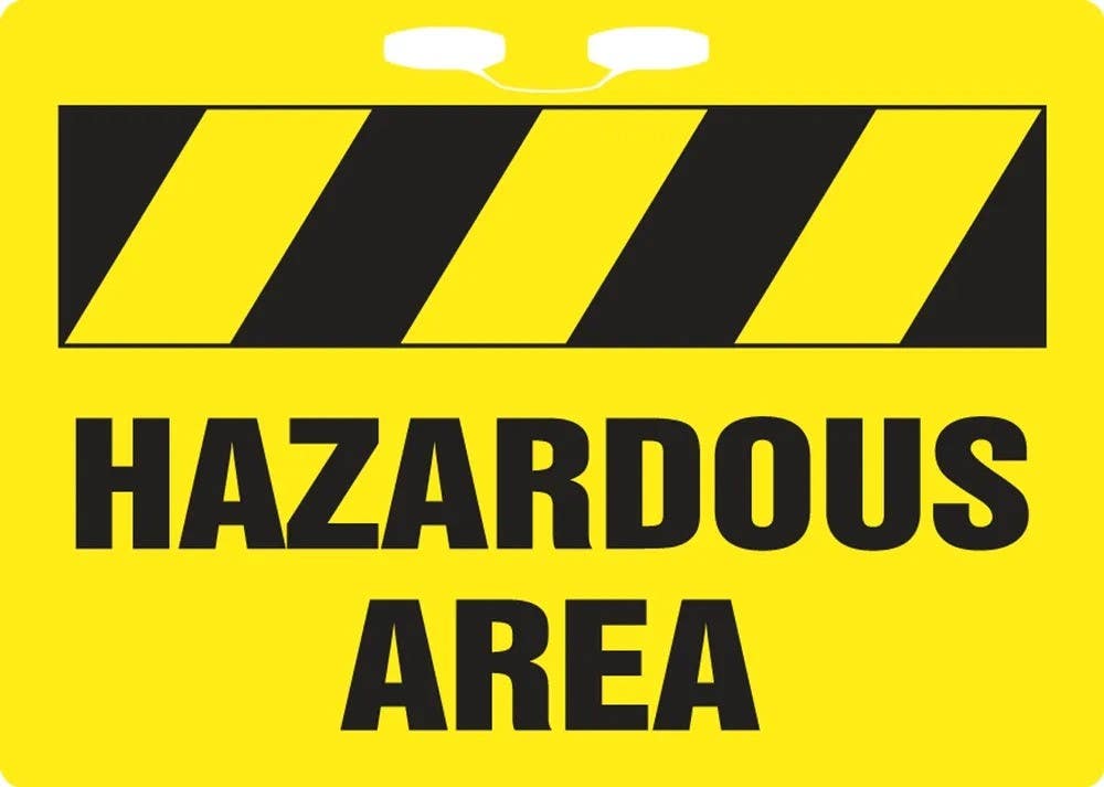 AccuformNMC FBR117 Rope Sign, Hazardous Area, Plastic, 10" H x 14" W