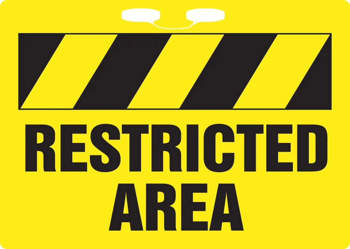 AccuformNMC FBR119 Rope Sign, Restricted Area, Plastic, 10" H x 14" W