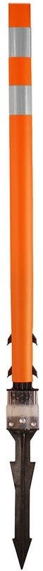 AccuformNMC FBS Traffic Delineator Posts w/ Reflective Stickers, Ground Mount, Tubular